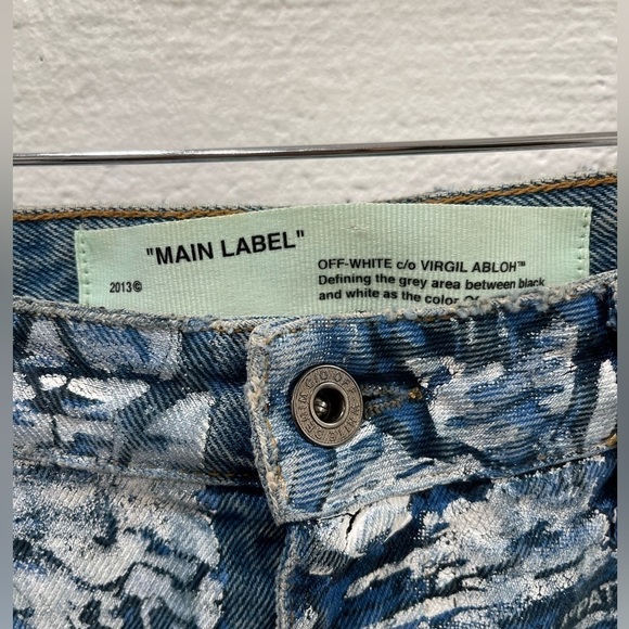 OFF-WHITE Tapestry 5 Pocket Pants Blue Women’s Size 24 - Picture 3 of 6